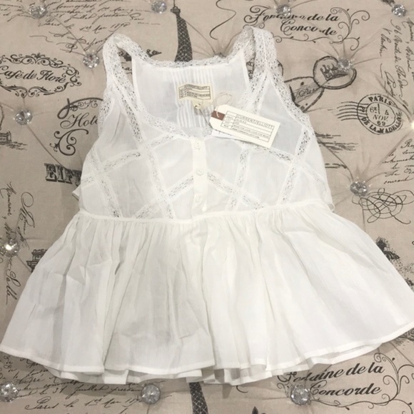 Current/Elliott The Lace Top in Star White - Picture 5 of 8